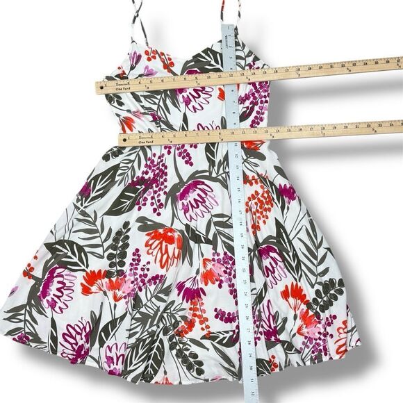 Old Navy Tropical Floral Print Cami Sundress Fit Flare White Pink Small - Picture 12 of 14